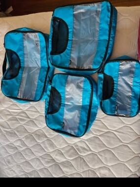 Blue Travel Packing Cubes Set - 6 Piece Garment Organizers